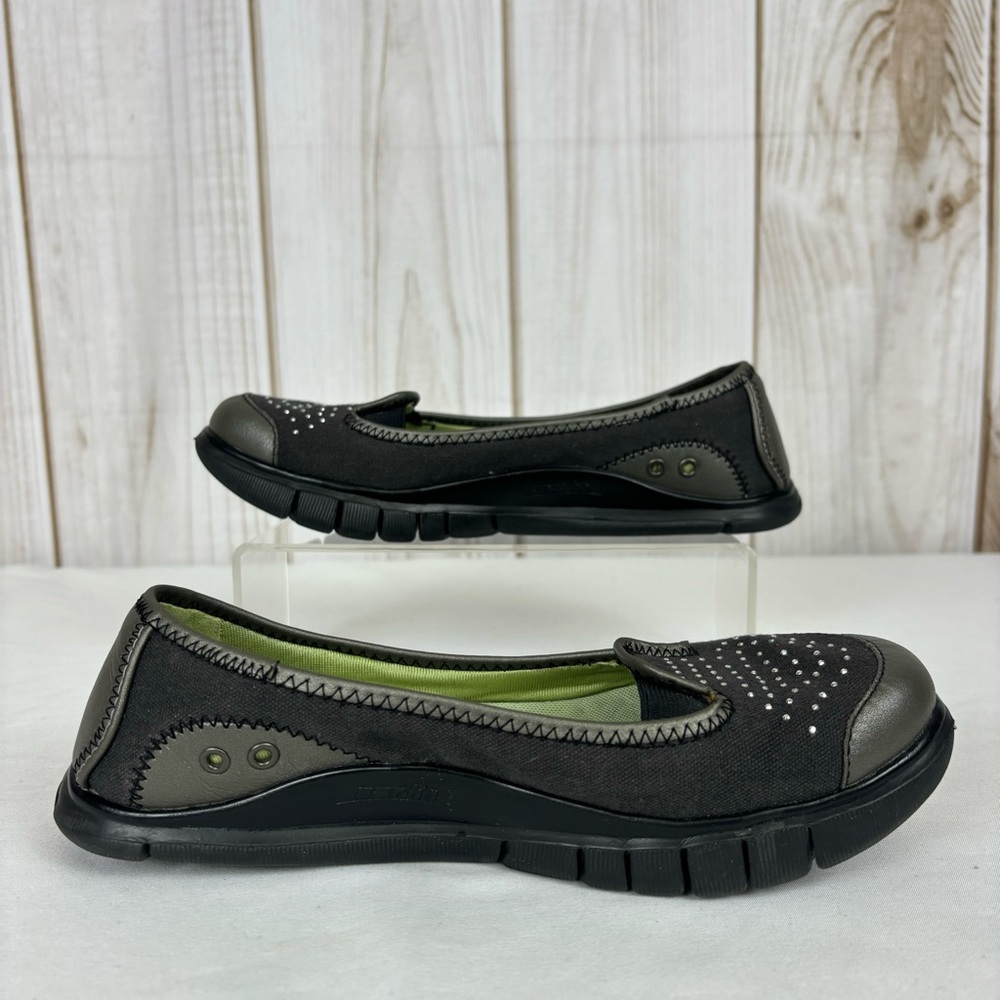 Earth Shoes Vegan Slip On Comfort Loafers Canvas Casual Flats Black Size 6 - Picture 4 of 14